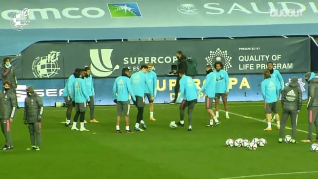 Real Madrid’s rondos in training before facing Athletic in the Supercup semi-finals